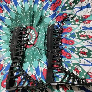 Bamboo size knee high sandals gladiator shoes